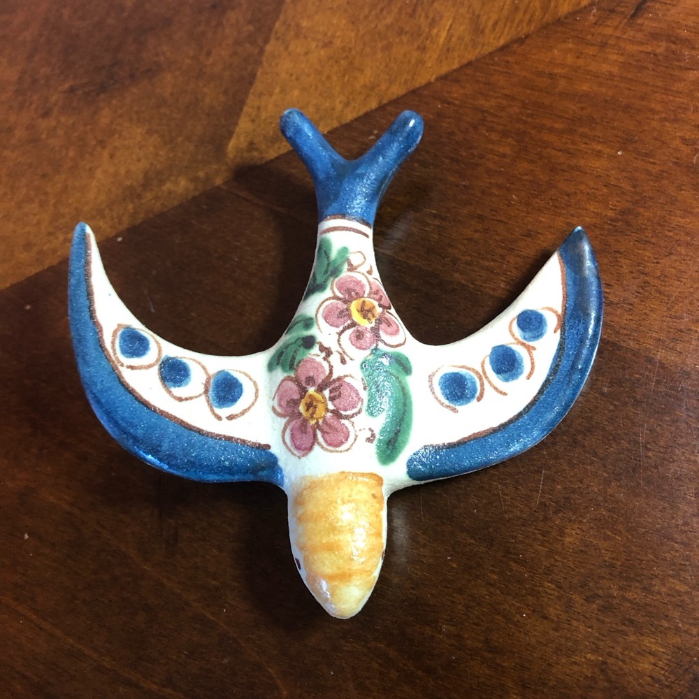 Sicily pottery “SICILIARTE” Hand Painted Bird